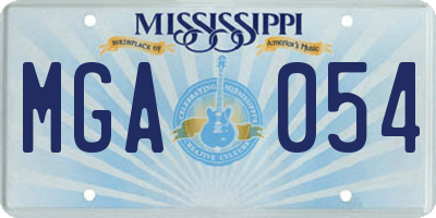 MS license plate MGA054