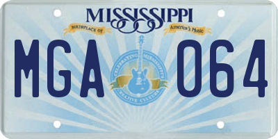 MS license plate MGA064