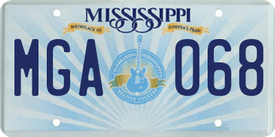 MS license plate MGA068