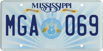 MS license plate MGA069