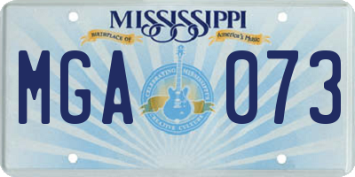 MS license plate MGA073