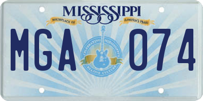 MS license plate MGA074