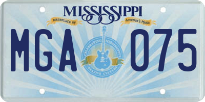 MS license plate MGA075
