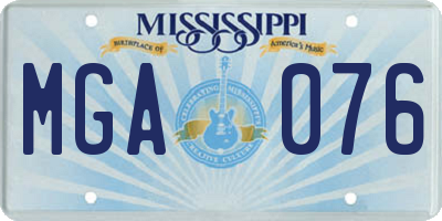 MS license plate MGA076
