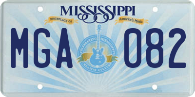 MS license plate MGA082
