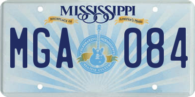 MS license plate MGA084