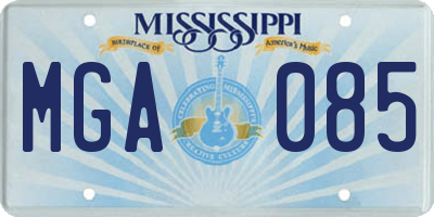 MS license plate MGA085