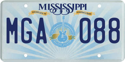 MS license plate MGA088