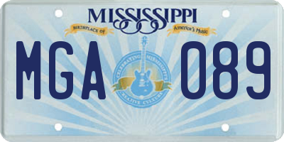 MS license plate MGA089