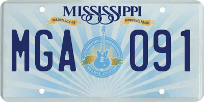 MS license plate MGA091