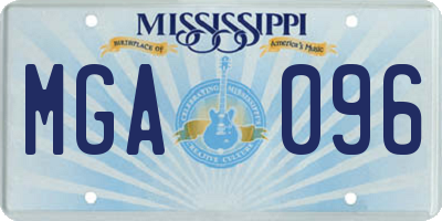 MS license plate MGA096