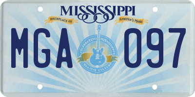 MS license plate MGA097