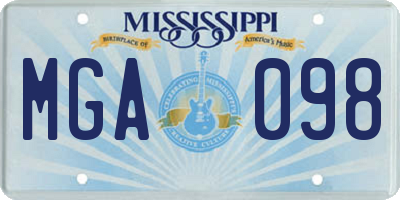 MS license plate MGA098