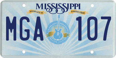 MS license plate MGA107