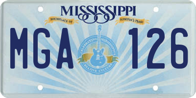 MS license plate MGA126