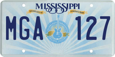 MS license plate MGA127