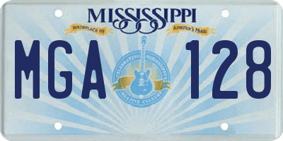 MS license plate MGA128