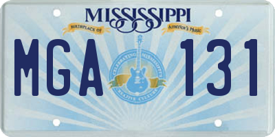 MS license plate MGA131