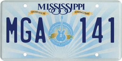 MS license plate MGA141