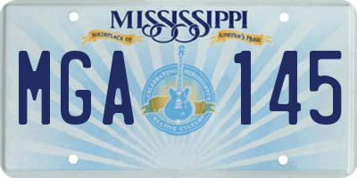 MS license plate MGA145