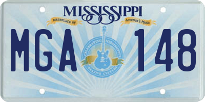 MS license plate MGA148