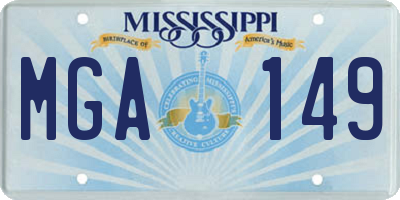 MS license plate MGA149