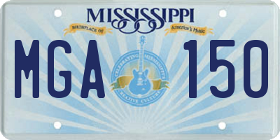 MS license plate MGA150