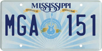 MS license plate MGA151