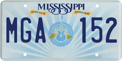 MS license plate MGA152