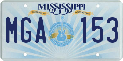 MS license plate MGA153