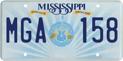 MS license plate MGA158