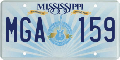 MS license plate MGA159