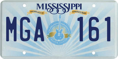 MS license plate MGA161