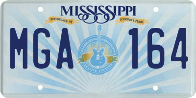 MS license plate MGA164