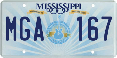 MS license plate MGA167