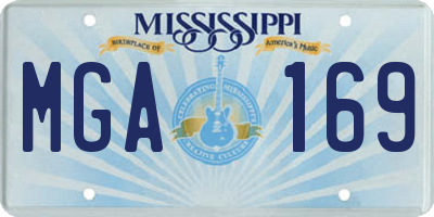 MS license plate MGA169