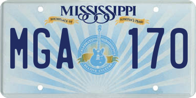 MS license plate MGA170