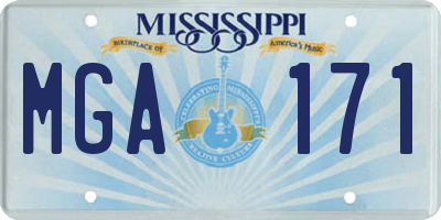 MS license plate MGA171