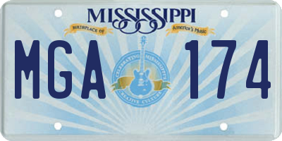 MS license plate MGA174