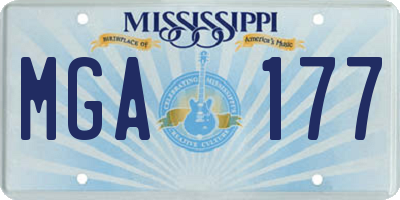 MS license plate MGA177