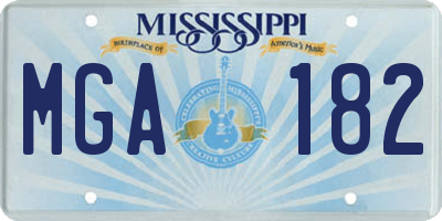 MS license plate MGA182