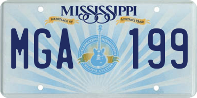 MS license plate MGA199