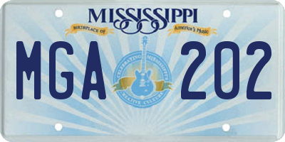 MS license plate MGA202