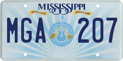 MS license plate MGA207