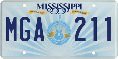 MS license plate MGA211