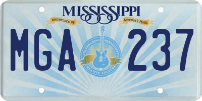 MS license plate MGA237