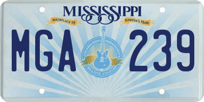 MS license plate MGA239
