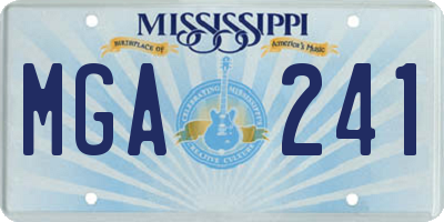 MS license plate MGA241