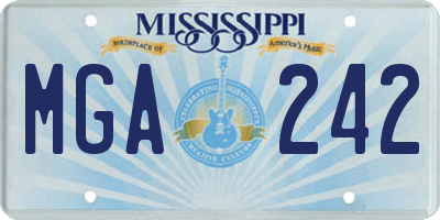 MS license plate MGA242