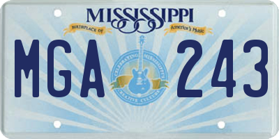 MS license plate MGA243